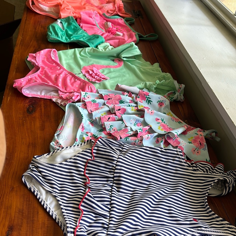 Bundle of toddler girl size 2T swimsuits - 5 swimsuits total!